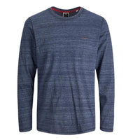 jack & jones jcoberg long sleeve t-shirt navy men's fashion casual top