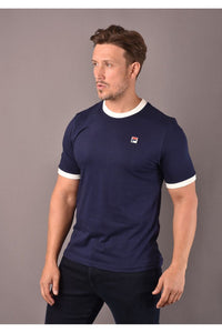 FILA Marconi Tee Navy/Cream Men's Retro Casual Sports T-Shirt