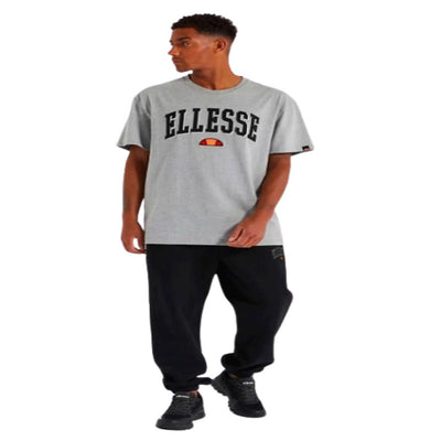 ELLESSE Columbia Tee Grey Marl Stylish Men's Crew Neck T-Shirt with Logo