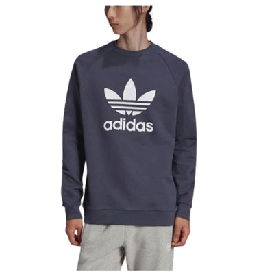 Adidas Trefoil Crew Navy Men's Casual Sweatshirt Classic Logo Pullover