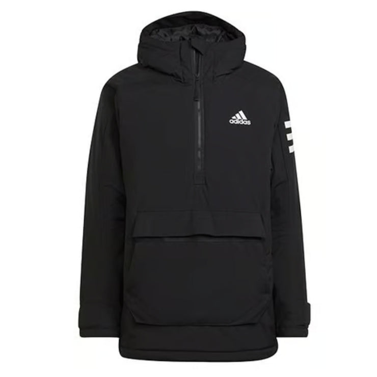 Adidas Mens Jacket Hooded Black Jacket Anorak Utilitas Winter Running Jacket