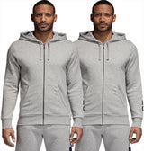 Adidas Mens Essential Linear Fleece Zip Hoodie Gym Running Top  Grey