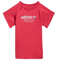 ADIDAS Baby Tee Deep Pink Trendy Short Sleeve Shirt for Babies, Soft Fabric