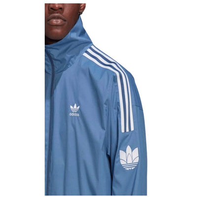 Adidas Men’s Blue 3D Trefoil 3-Stripes Athletic Track Top Jacket