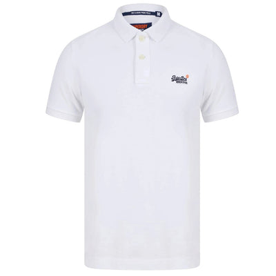 Superdry Classic Pique Polo Shirt White - Men's Casual Top