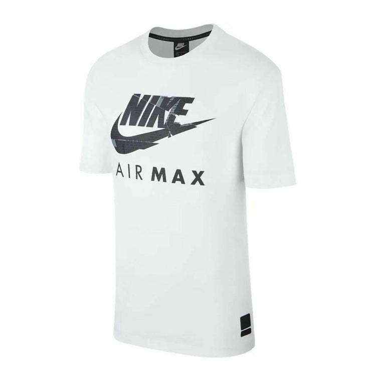 Nike Mens T Shirt Air Max NSW Jersey Cotton T-Shirt TShirt Crew Tops White