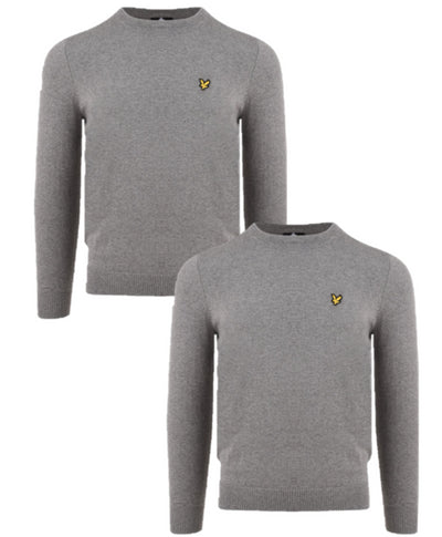 Lyle & Scott Pullover Mens Grey Casual Smart Sweatshirt Jumper Long Sleeve