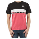 Sergio Tacchini mens tee black/pink casual crew neck t-shirt