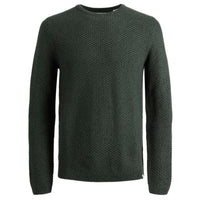 JACK & JONES JJEDAMIAN Knit Crew Sweater - Rosin Green - Men's Casual Pullover sweatshirt