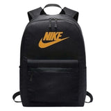 Nike Classic Logo Backpack Black Gold School Bag Durable Lightweight Travel Pack