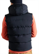 Superdry Gilet Mens Navy Sleeveless Hooded Everest Jacket Hiking Gilet Hoodie