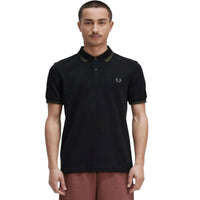 Fred Perry Black/Green Twin Tipped Polo Classic Men's Shirt