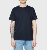 Fred Perry Navy Crew Tee Premium Men's Everyday Wear T SHIRT