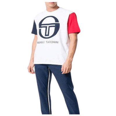 Sergio Tacchini male icona tee white/navy crew neck t-shirt