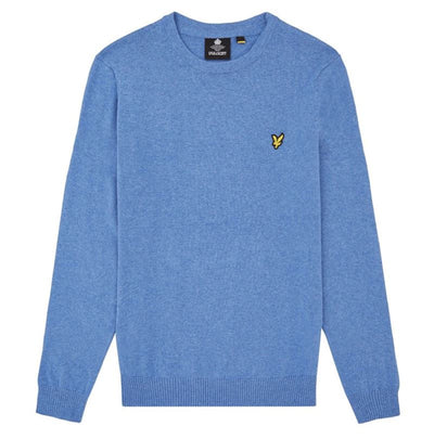 Lyle & Scott Sweat Jumper Mens Wool Merino Blue Smart Pullover Jumper