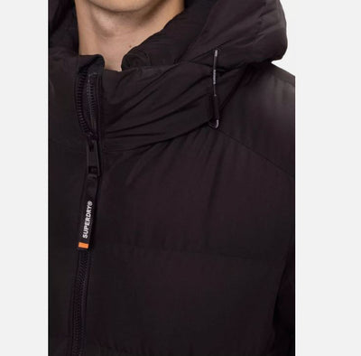 Superdry Hooded Sports Puffer Black Men's Warm Winter Jacket