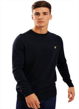 Lyle & Scott Crew Jumper Nevis Mens Black Pullover Sweat Top Smart Jumper