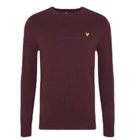 LYLE & SCOTT Men's Merino Crew Jumper Burgundy Knit Sweater Warm Pullover