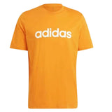 Adidas Linear Logo Tee Orange Men's Casual Short Sleeve T-Shirt