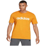 Adidas Linear Logo Tee Orange Men's Casual Short Sleeve T-Shirt