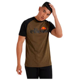 ELLESSE Corp Tee Khaki Stylish Men's Cotton Crew Neck T-Shirt with Branding