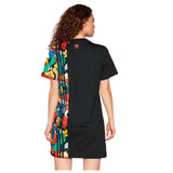 Adidas Women's Tee Dress Black/Floral, Casual Floral T-Shirt Dress