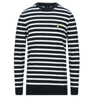 LYLE & SCOTT Breton Stripe Jumper Navy Men's Stylish Knit Pullover New