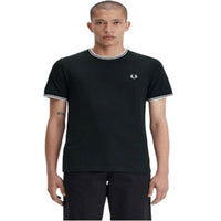 Fred Perry Night Green Twin Tipped Tee Stylish Men's Wear T SHIRT