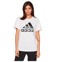 Adidas White Women's Boyfriend Tee, Casual Loose T-Shirt