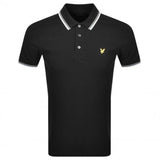 Lyle & Scott Men's short sleeve tipped collar pique polo Black