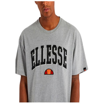 ELLESSE Columbia Tee Grey Marl Stylish Men's Crew Neck T-Shirt with Logo