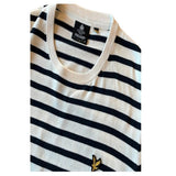 Lyle & Scott Breton Stripe Jumper White Navy Men's Classic Knitwear