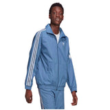 Adidas Men’s Blue 3D Trefoil 3-Stripes Athletic Track Top Jacket