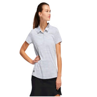 Adidas Womens Spacedye Polo L Grey Short Sleeve Shirt