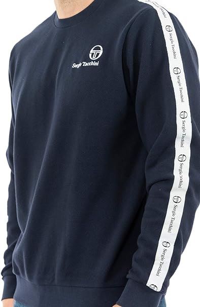 Sergio Tacchini Men's Delman Sweater Deep Navy/White - Casual Knit Pullover