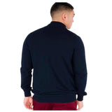 LYLE & SCOTT 3/4 Zip Jumper Navy Men's Sweater Knitwear Pullover