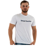 Sergio Tacchini mens tee white/navy casual crew neck t-shirt