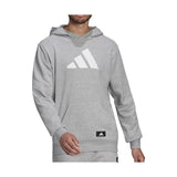 Adidas Hoodie Mens Grey FI 3 Bar Oh Hoodie Gym Pullover Sports Hoodie