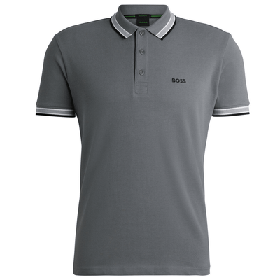 Boss Paddy Tipped Natural  Grey   Polo t-Shirt