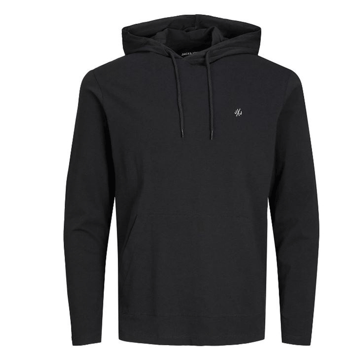 JACK & JONES JWHARCHIE LS HOODED TEE BLACK