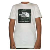 THE NORTH FACE YOUTH CAMO BOX TEE WHITE