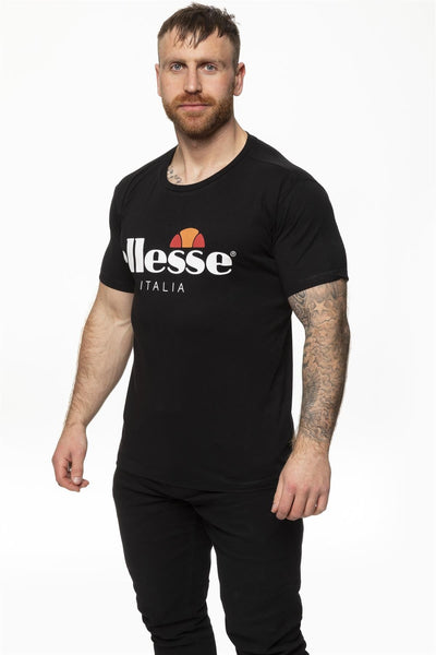 Ellesse Mens T Shirt Short Sleeve Crew Neck Casual Tee Top BLACK