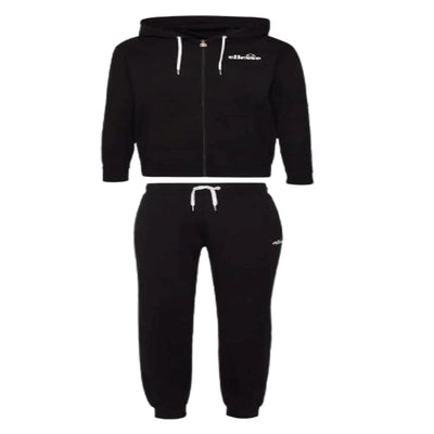 ELLESSE Bevilo Hoody and Jog Set Black Stylish Men's Loungewear Hoodie & Bottoms