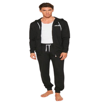 ELLESSE Bevilo Hoody and Jog Set Black Stylish Men's Loungewear Hoodie & Bottoms