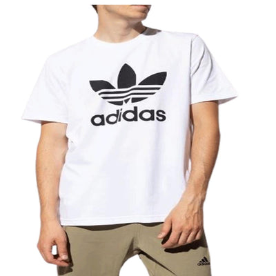 Adidas mens t-shirt white trefoil logo tee short sleeve