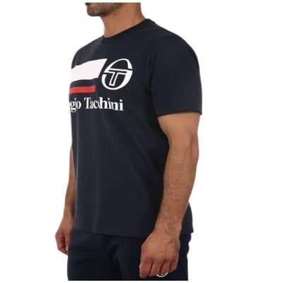 Sergio Tacchini mens tee navy/white casual crew neck t-shirt