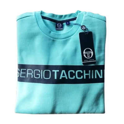 Sergio Tacchini Men's  Aqua/Navy Lightweight Sweater Top