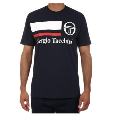 Sergio Tacchini mens tee navy/white casual crew neck t-shirt