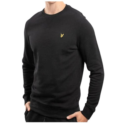 LYLE & SCOTT Crew Sweatshirt Black Men's Casual Pullover Jumper Classic Fit