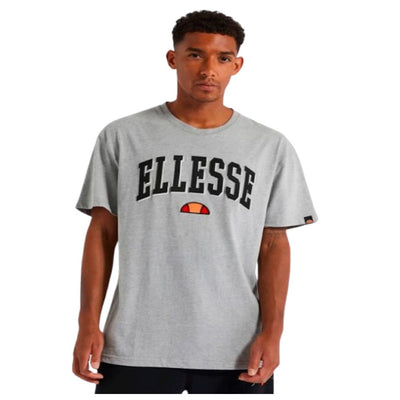 ELLESSE Columbia Tee Grey Marl Stylish Men's Crew Neck T-Shirt with Logo